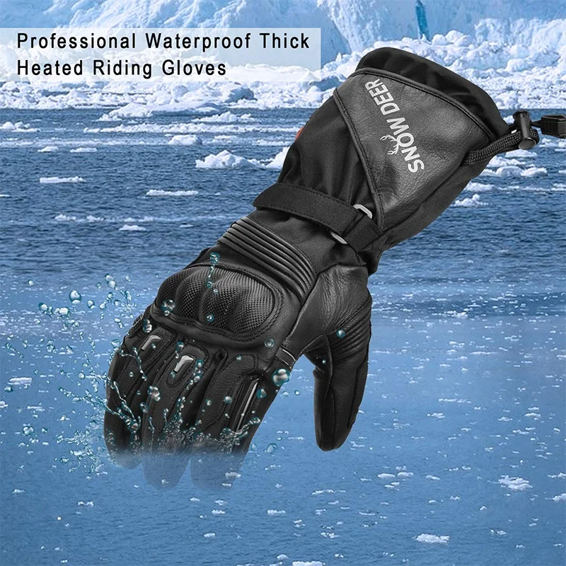 Customized Safety Warm Touchscreen Breathable Electrical Rechargeable Windproof Racing Motorcycle Heated Gloves