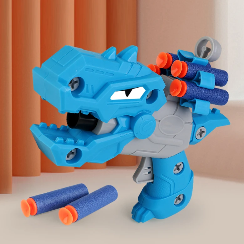 Assemble disassemble dinosaur shooting soft gun mini plastic bullet gun toy