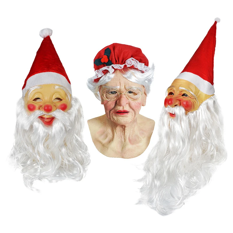 Halloween Costume Wholesale Santa Claus Mask Head Latex Mask party masks for adults