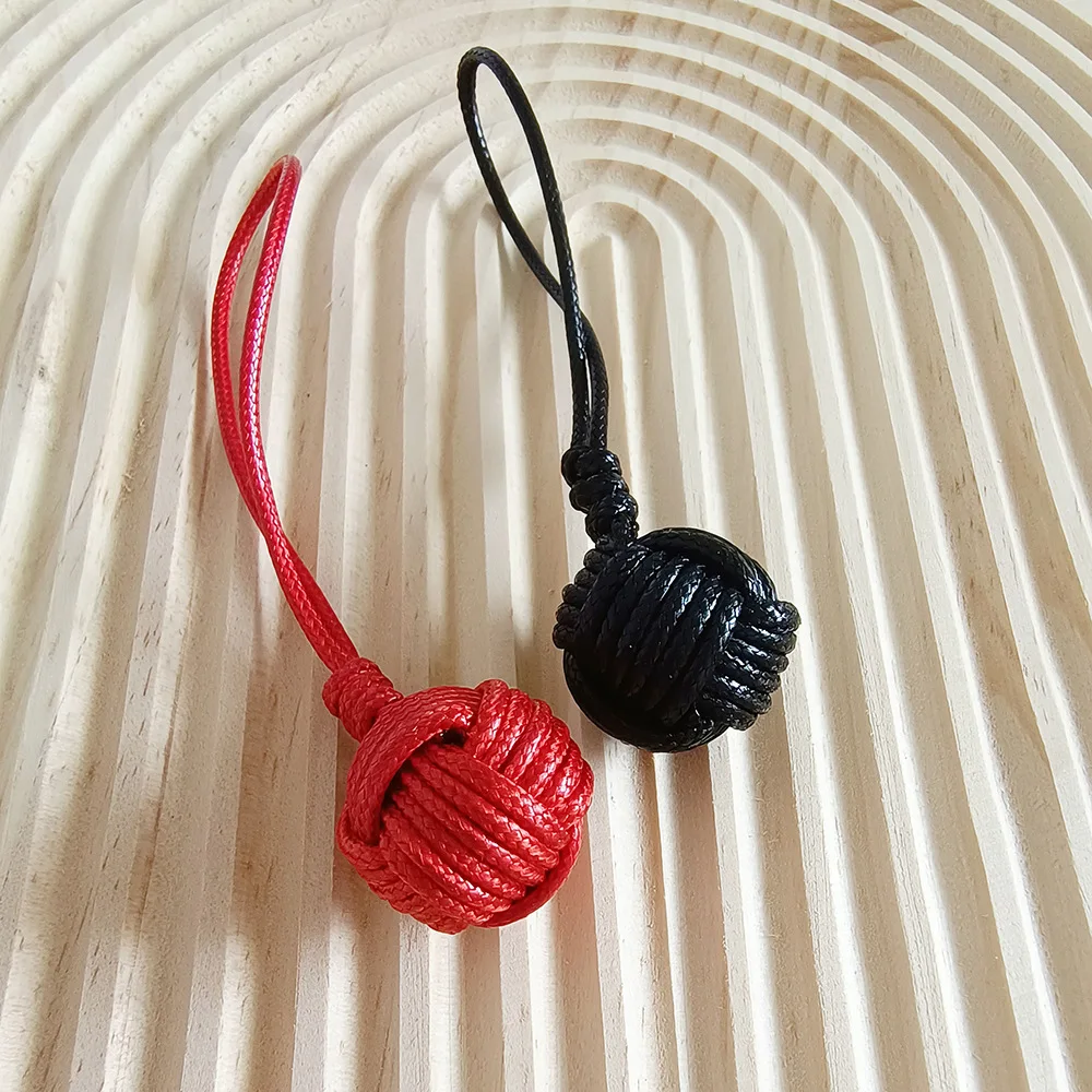 Retro Monkey Fist Knot Keychain Bag Pendant DIY Hand-woven Key Ball Pendant DIY Car Key Accessories