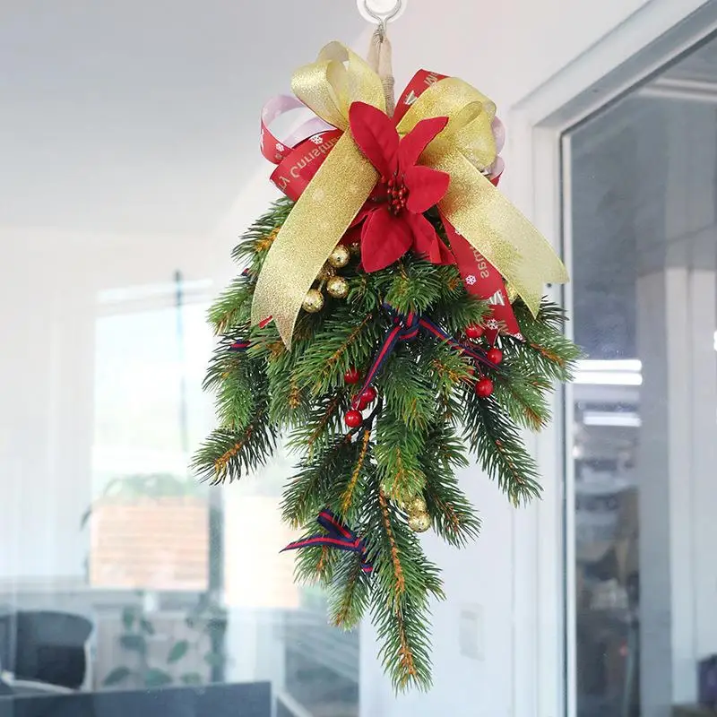 Wholesale Artificial Christmas Flowers Garlands Hanging On Door Wall Tree Artificial Flowers Christmas Decoration