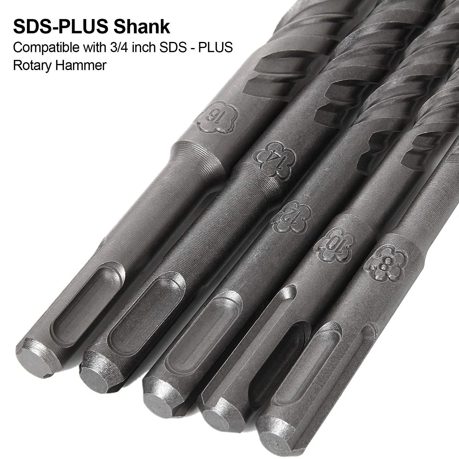 160mm Electric Hammer Drill Bits 5/6/8/10/12/14/16mm Cross Type Tungsten Steel Alloy SDS Plus for Masonry Concrete Rock Stone