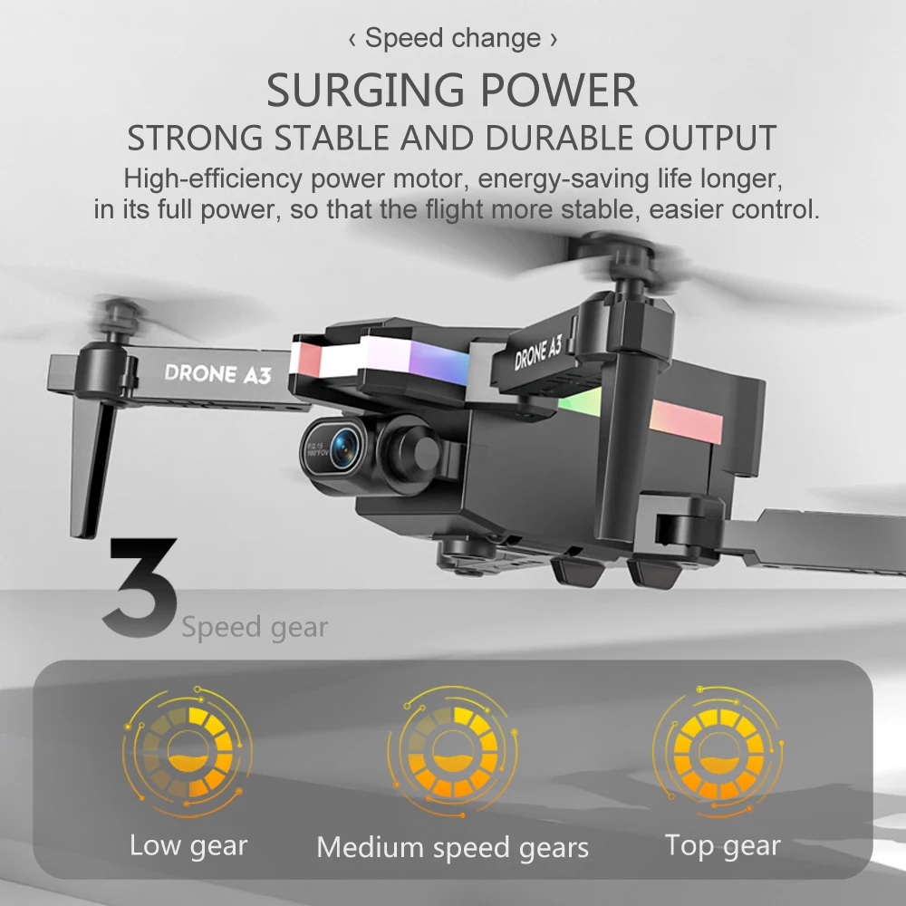 A3 4k Hd Dual Camera 2.4g 4ch Foldable Rc Helicopter Fpv Wifi Obstacle Avoidance Rc Drone kit with 4k camera and gps long range