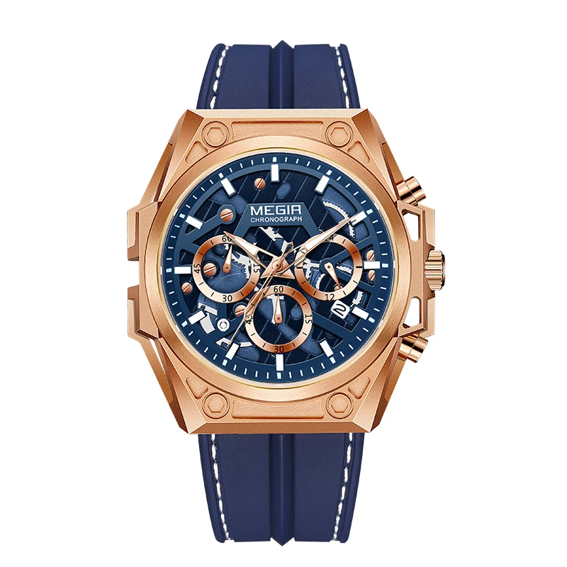 CW-548 Chinese mens silicone 5ATM chrono luminous waterproof watch sport quartz watches for women