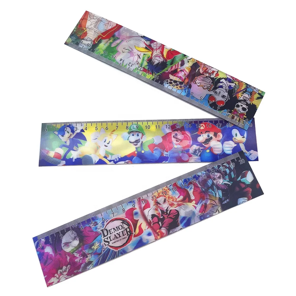 Wholesale Cultural And Creative Custom Printed Rulers Stationery 3D Lenticular Effect Ruler Stationery 3D Lenticular Ruler