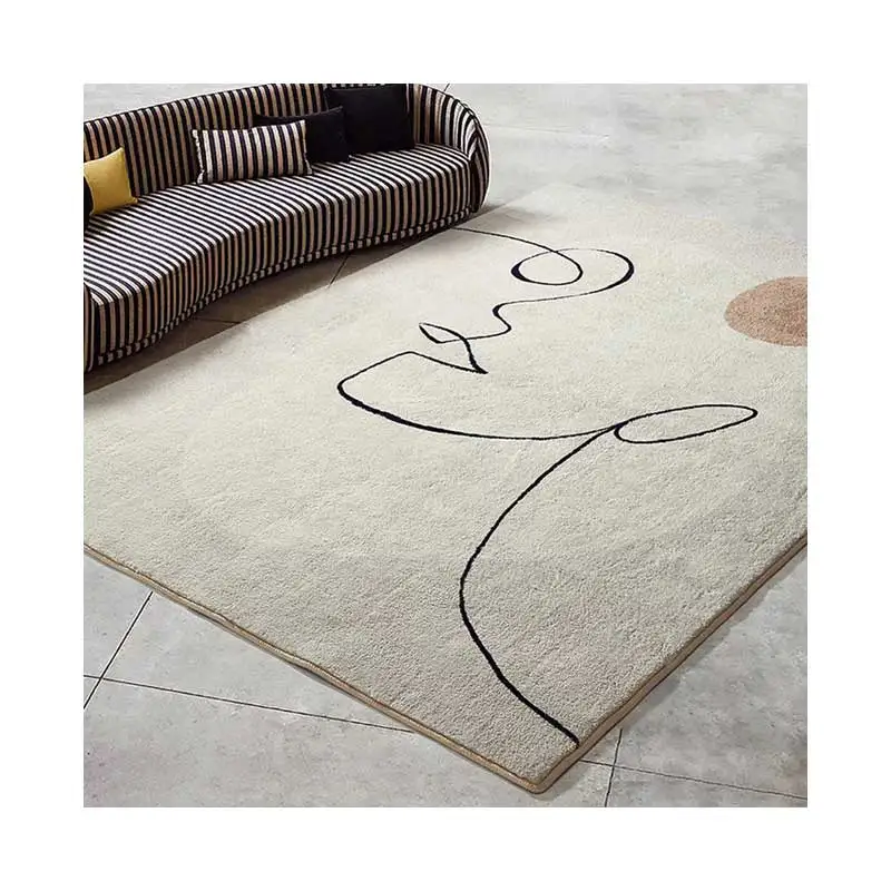 Ready to ship 1.6*2.3m Polyester Factory Manufacture Rugs for Living Room Carpet Modern Rectangle Machine Made