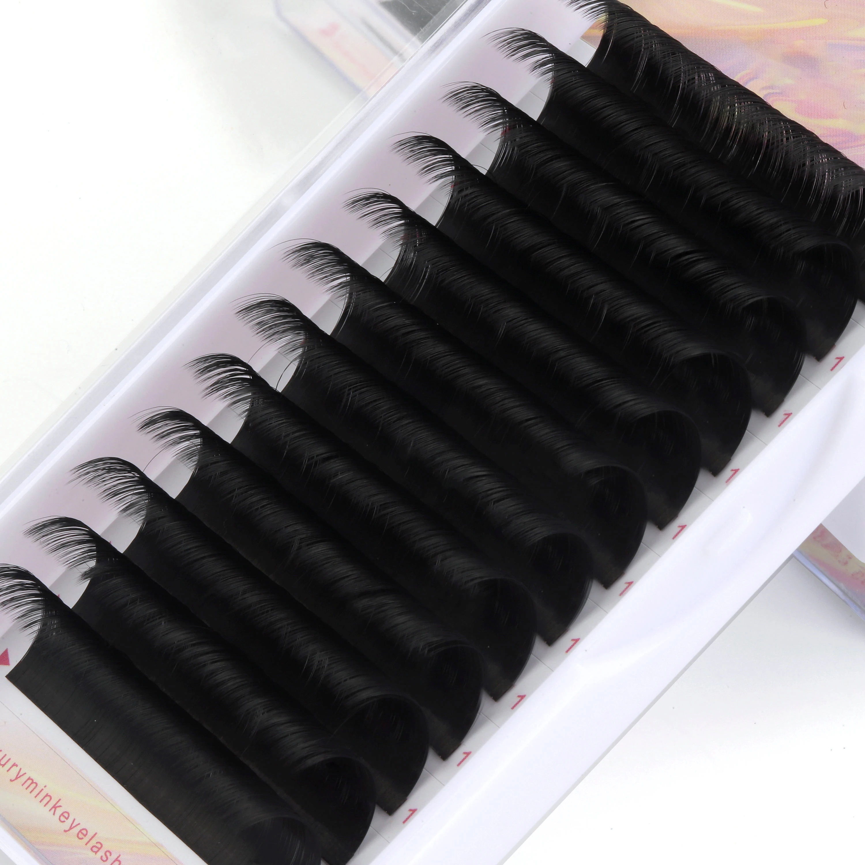 Kellylash C D CC DD 0.07 classic pbt matte black cashmere lash extensions tray faux mink volume eyelash extensions