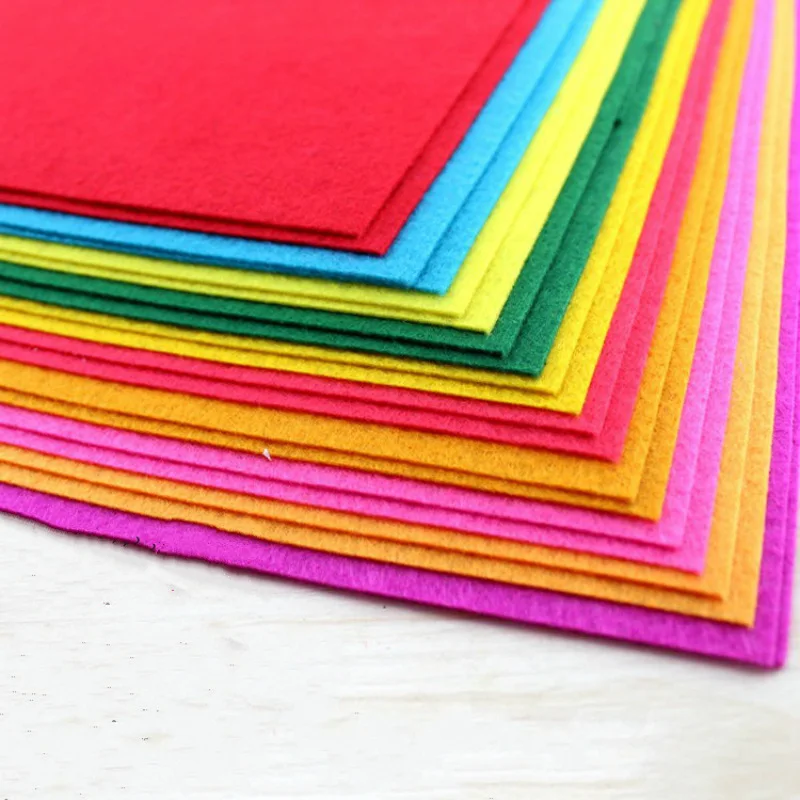 Soft felt 40 assorted colors craft stiff felt fabric sheet with 15cm*15cm size for DIY toy