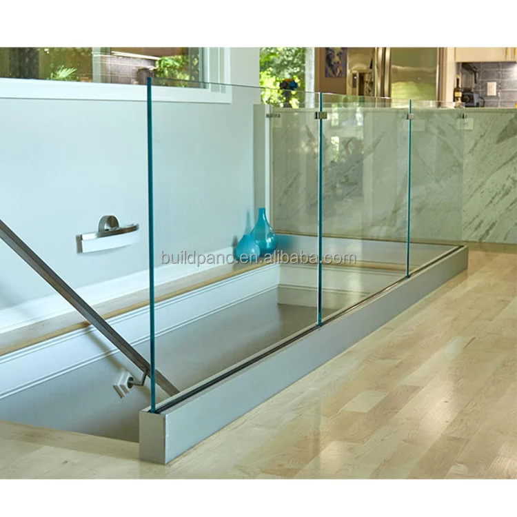 U-канальные стеклянные перила прозрачные ламинированные закаленные поручни безрамные балюстрады балкона