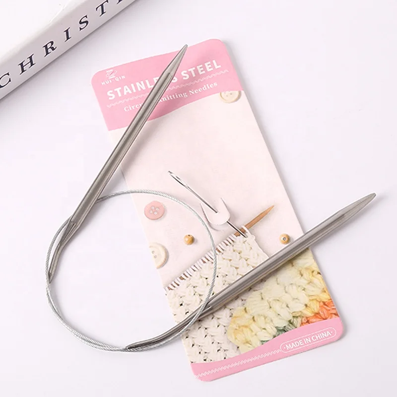 Stainless Steel Circular Knitting Needles Crochet Needles For Set of Knitting hooks DIY Weaving Pins Needle Craft Tools
