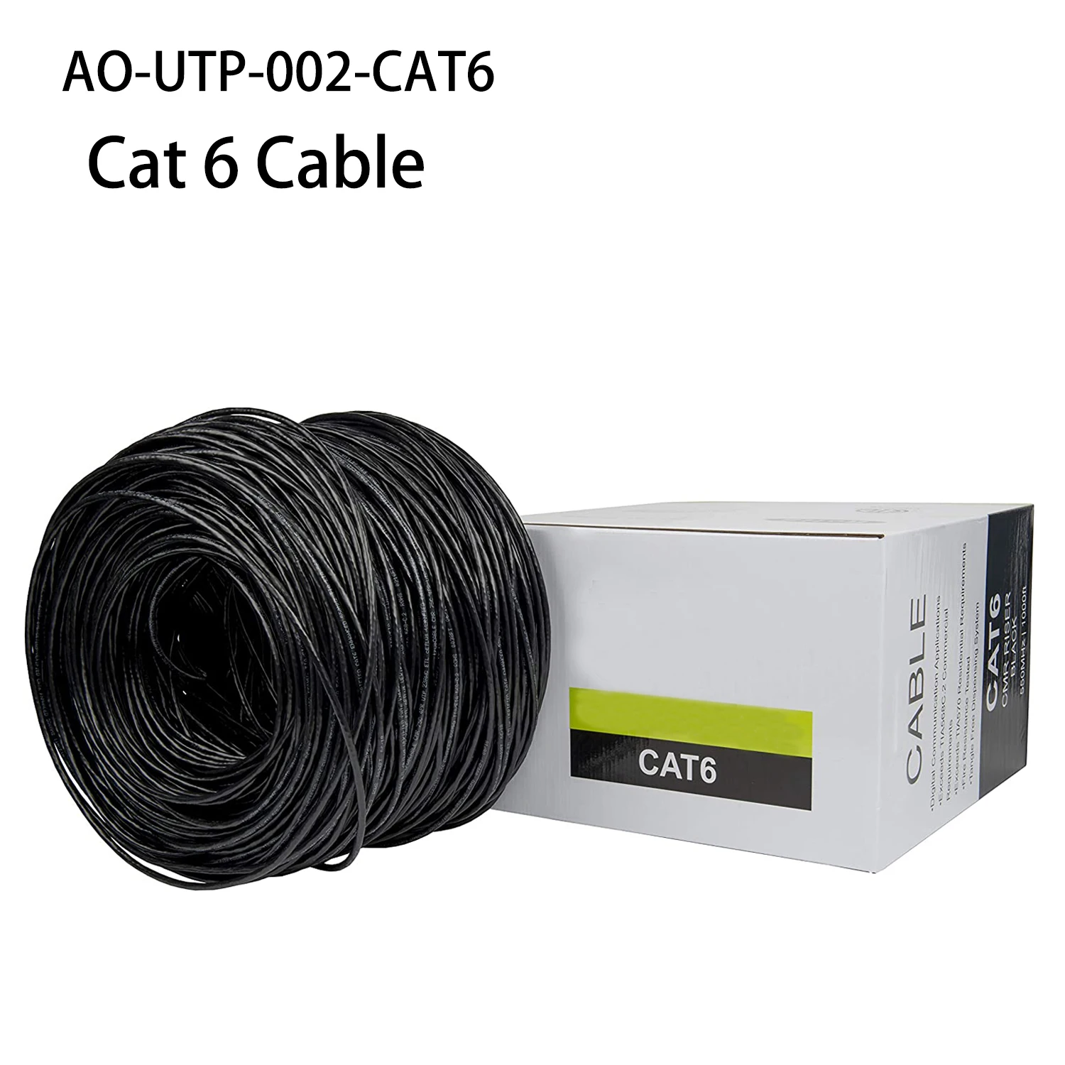 Cat6 Riser (CMR) 4 Pair Solid Bare Copper 550MHz PoE++ (4PPoE) ETL Listed Unshielded Twisted Pair (UTP) Bulk Ethernet Cable