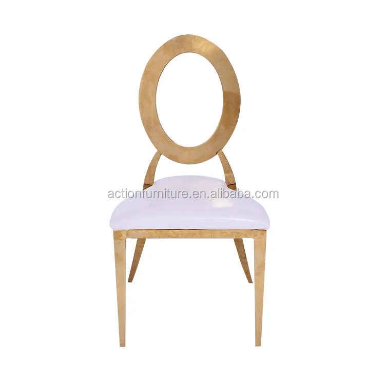gold gilt stainless steel banquet dining chairs for nobility in high quality