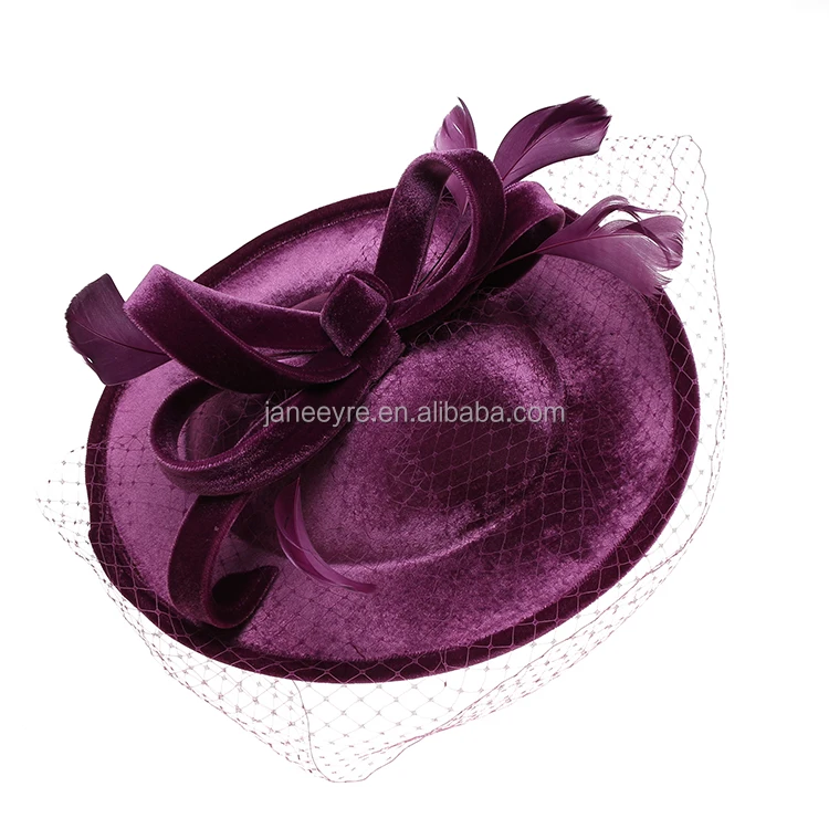 Hot Sale Beauty Velvet Fascinators Hat Derby Church Hats for Women