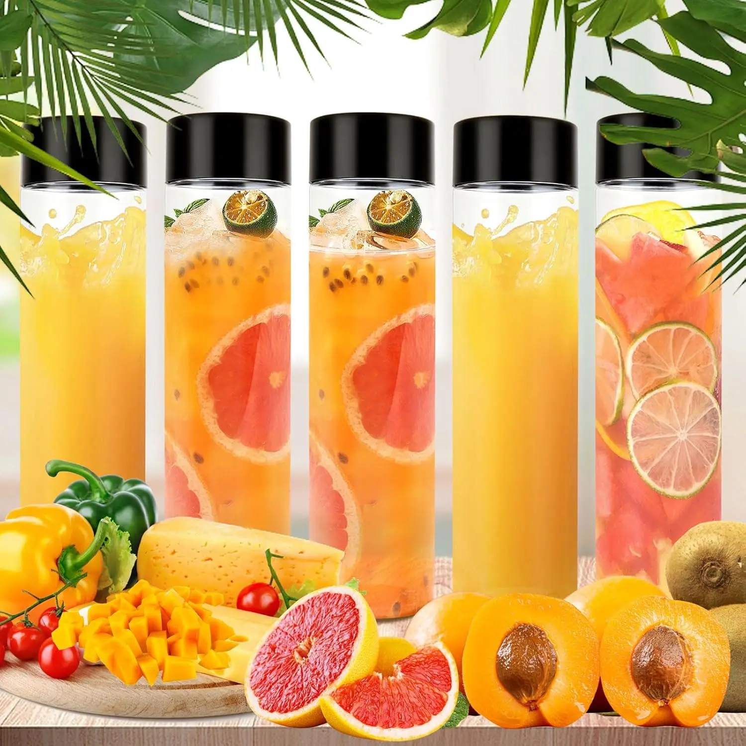 Juice Bottle Water Bottle Pet Plastic 400ml/500ml/600ml Food Screen Printing Carton Packing Provided Twist Off Cap Screw Cap
