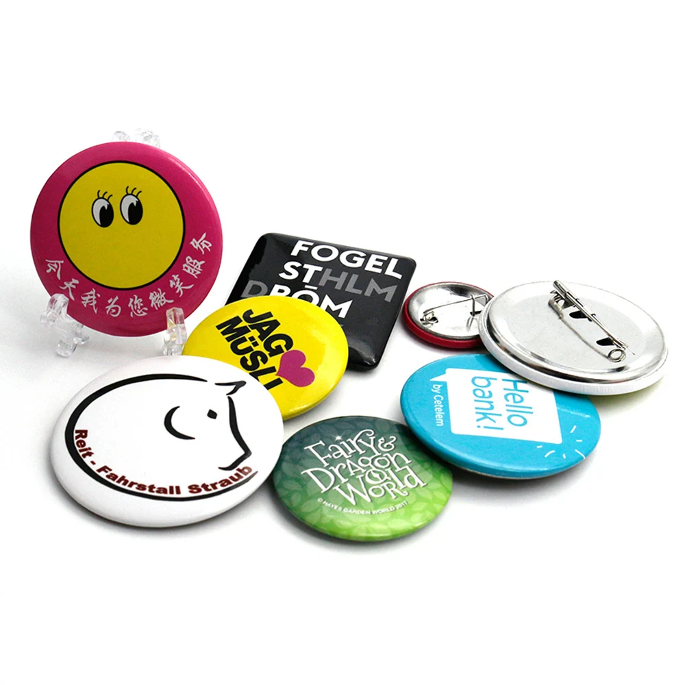 Hot selling 3 inch Custom White Blank MDF Round Circle Advertising Name Button Pin Badge For Sublimation