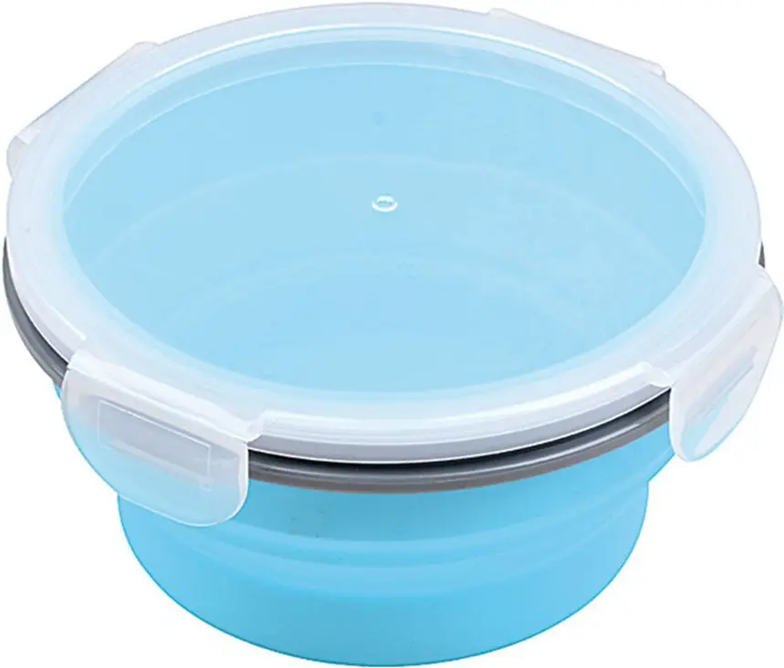 136520 Silicone lunch box folding lunch box outdoor portable fresh keeping box