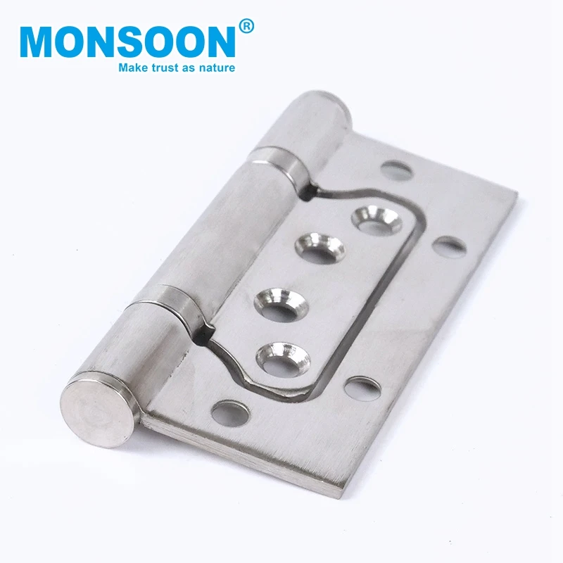 Door Window Fitting Wooden Door Floding Pivot Butt Hinge 2BBStainless Steel Ball Bearing Sliver Flush Hydraulic Butterfly Hinge