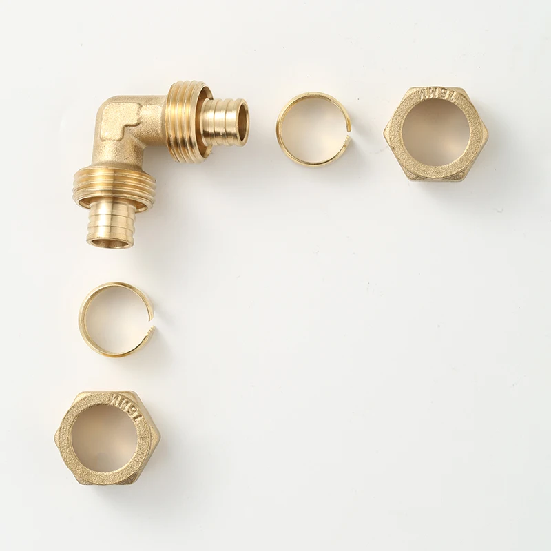 brass gas fittings  ELBOW copper  fitting 16x16mm yellow brass elbow accessories PEX PIPE FITTING