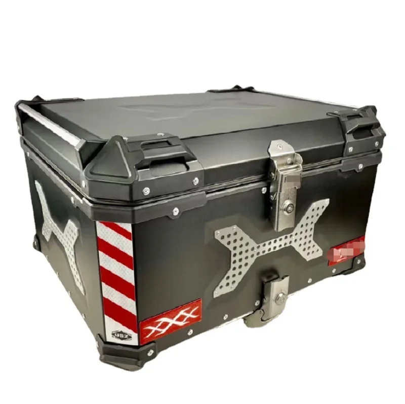 Hot selling motorcycle aluminum alloy tail box pass luggage trunk universal electric motorcycle quick release 22L to 100L