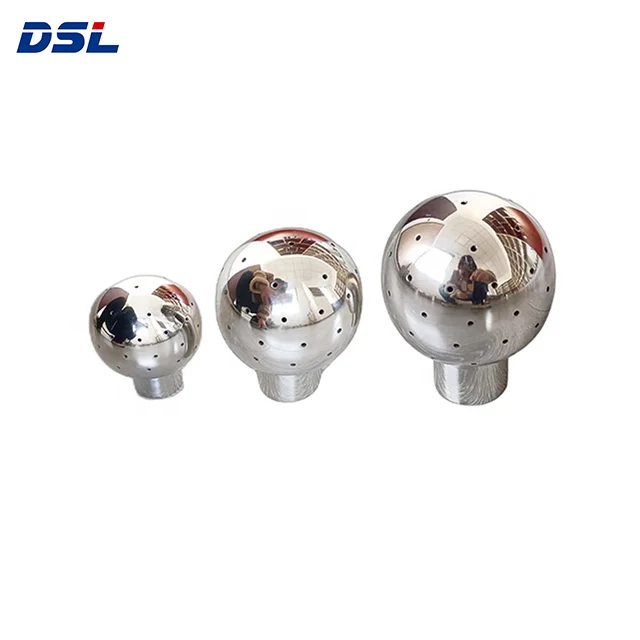 Sanitary DN25 SS316 Fixed Spray Cleaning Ball Hygienic Static Sprayer Welded Stainless Steel Spray Ball