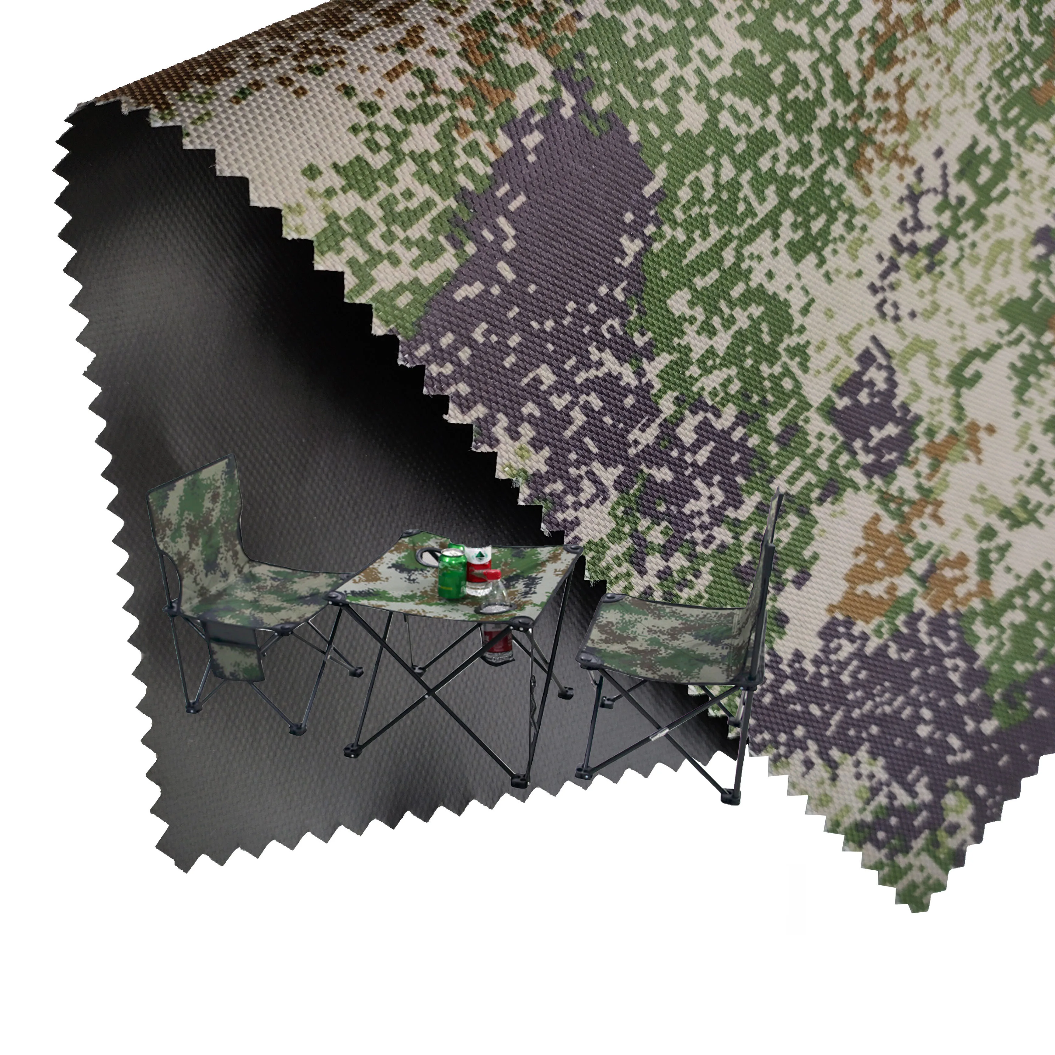 Factory direct sales of high-quality tear resistant PVC/PU coating waterproof 100% polyester 600D Oxford fabric camouflage tent
