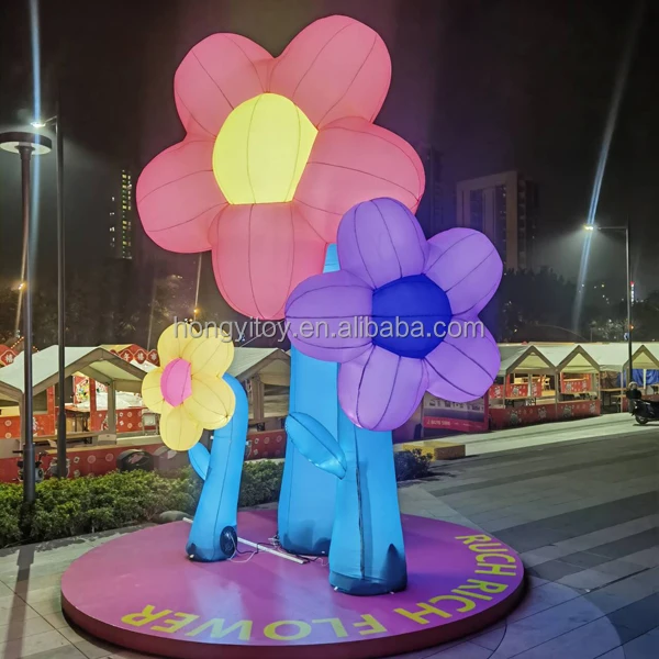 Factory Price Inflatable Flower Inflatable Alice In Wonderland Colorful Flowers For Party Decorations
