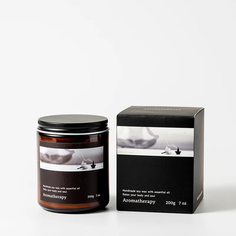 New Products Christmas Scented Candles Brown Glass Jar Soy Wax Handmade Aroma Scented Candle