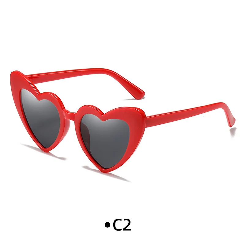Free samples Custom Logo Pc Colorful Sweet Love Roses Hearts Pink Sunglasses Fashion Women Heart Shaped Sunglasses