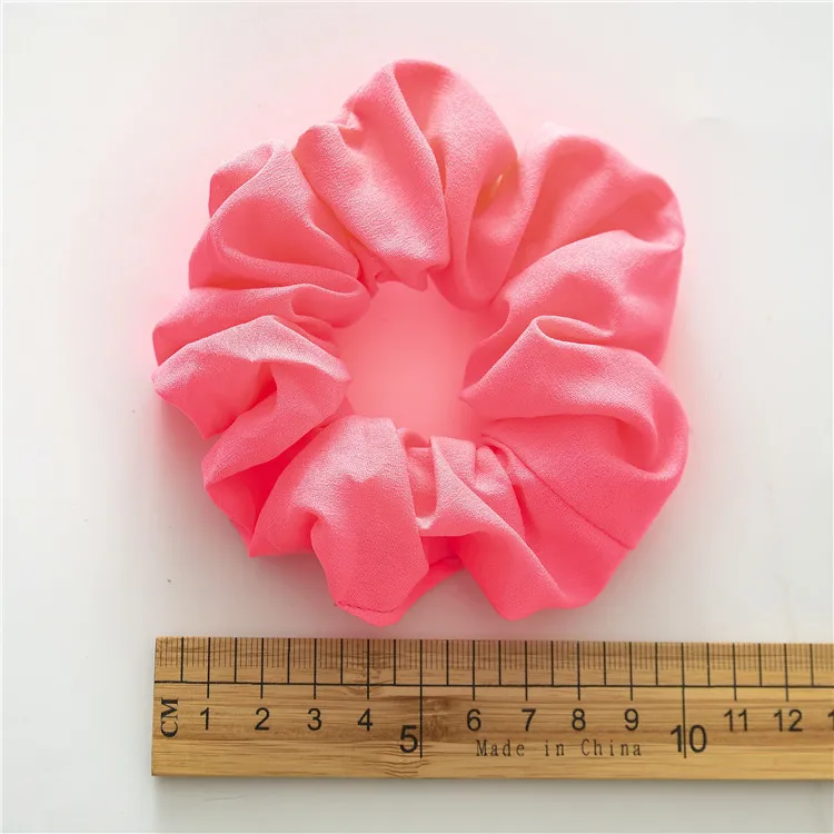 Hot sale chiffon scrunchies fluorescent color scrunchies hair ties holder for women accessories