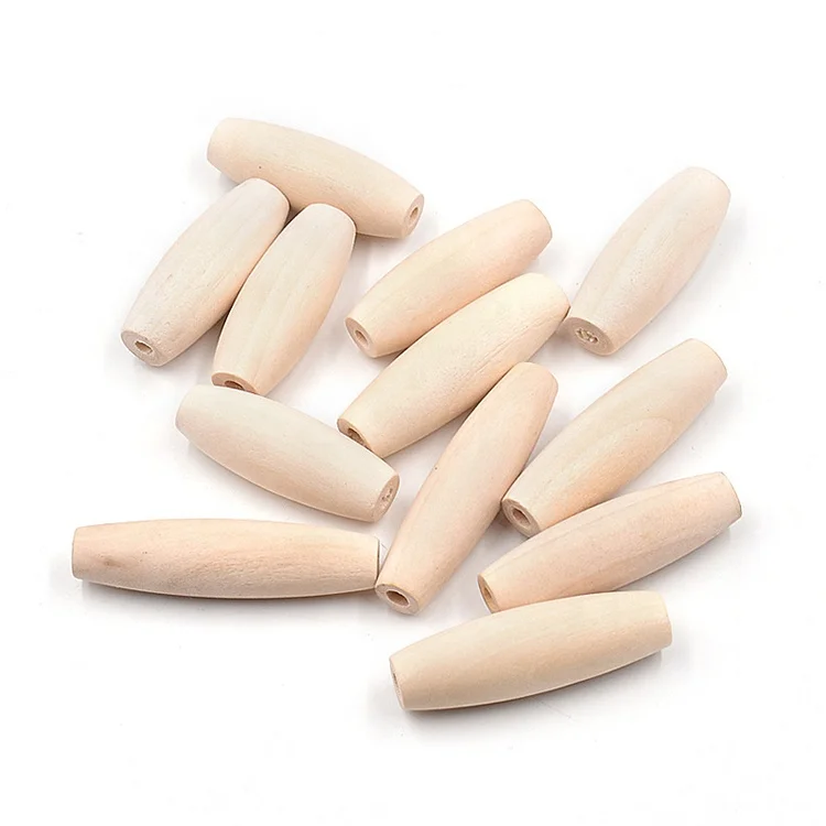 DIY accessories natural color flat heart shape beech wood bead wooden loose spacer teething beads