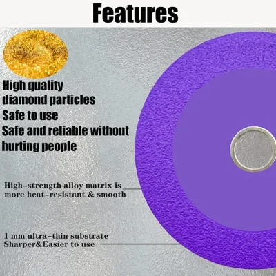 Ultra-Thin Saw Blade Wheel Glass Ceramic Cutting for Angle Grinder, Diamond Ultra-Thin Saw Blade for Smooth Cutting, Grinding