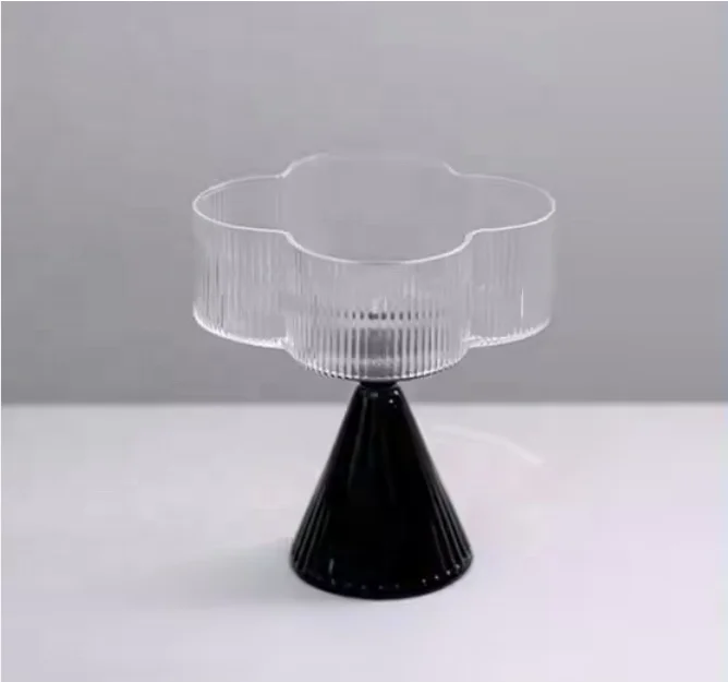 Custom Made Hand-blown Heat-resistant Multi-colored Borosilicate Glass Jewelry Bowl with Base