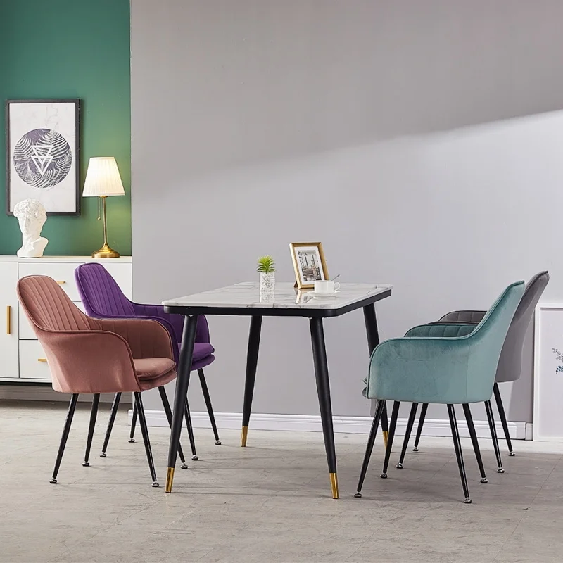 Gold Luxury Nordic Wholesale Cheap  Dining Chair Indoor Home Furniture Room Restaurant Dinning Leather Velvet Modern Dining Chai