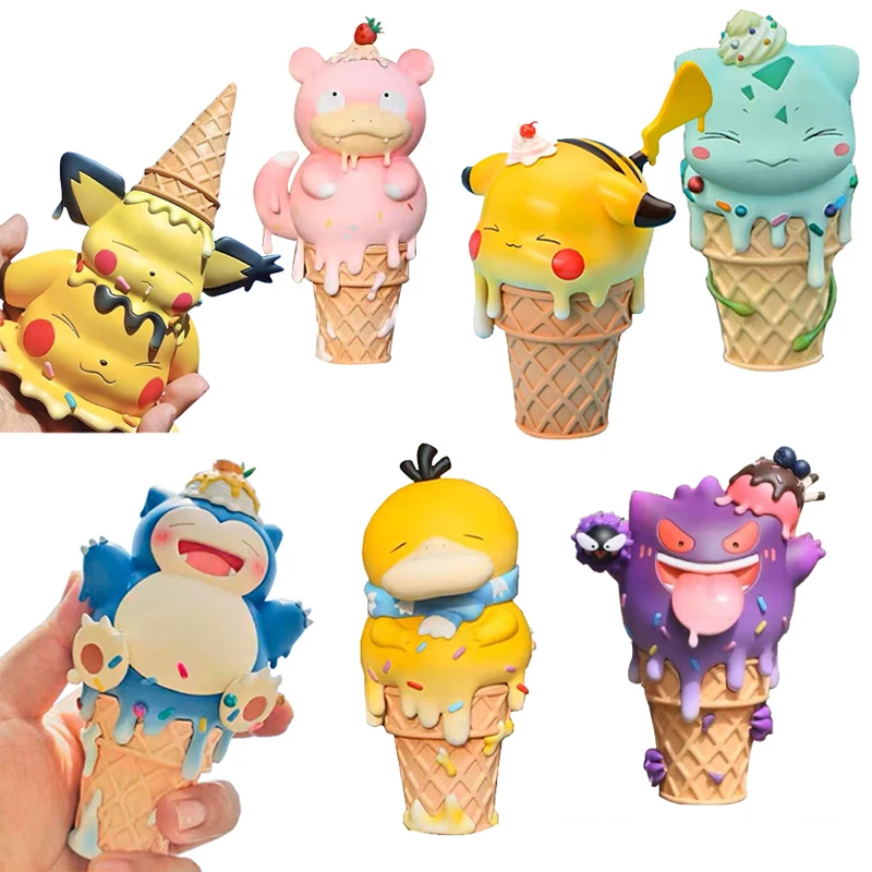 8cm Cute Anime Figure Action Figure Ice Cream pokemoned action figure PVC Model Toy Ornaments for gifts