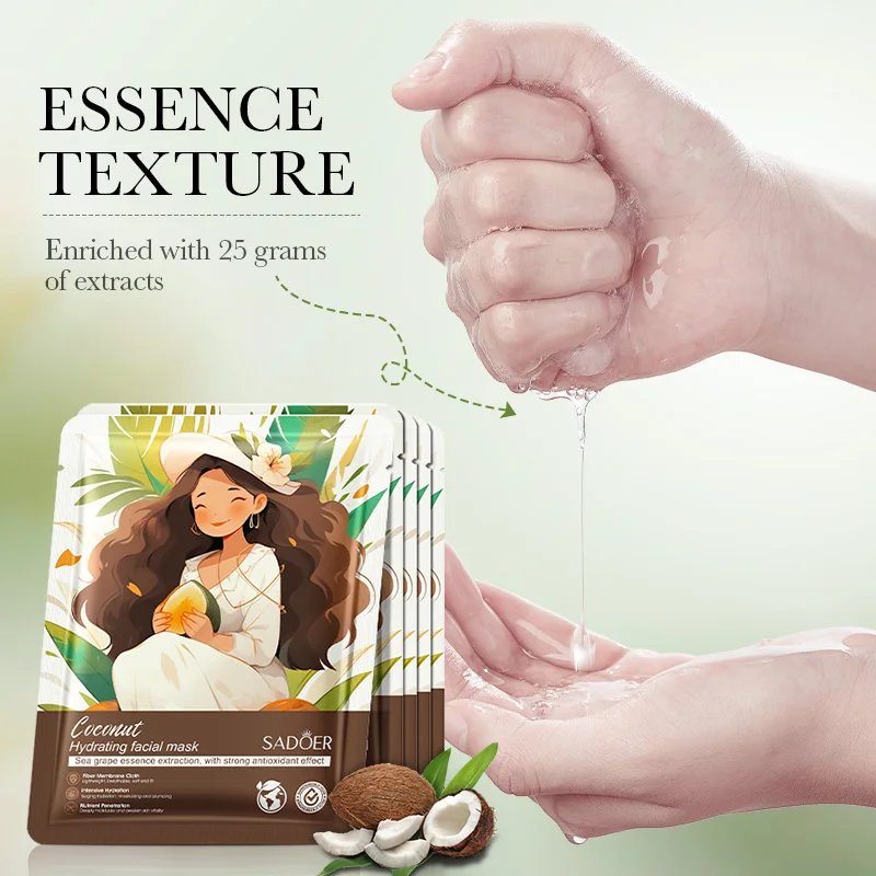 OEM ODM SADOER Fruits Flowers Beauty Products Moisturizing Whitening Sheet Facial Mask Skin Care Face Mask
