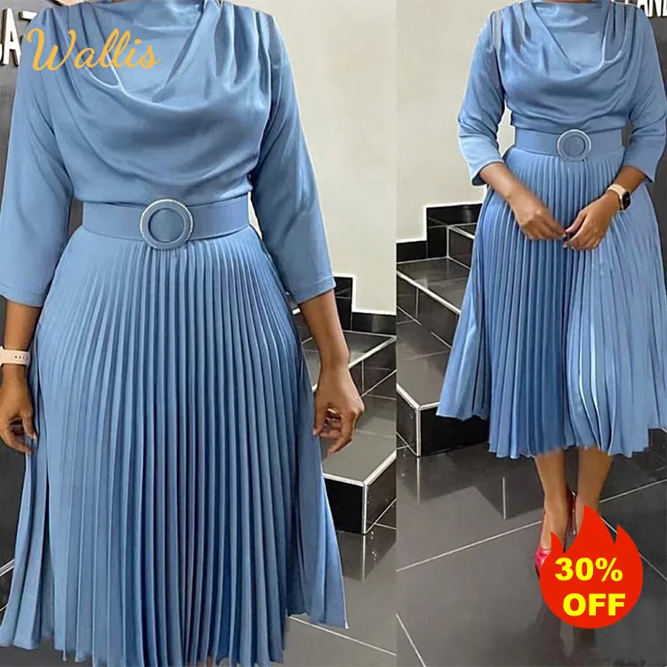 L-3XL весеннее элегантное платье в африканском стиле облегающие офисные платья наряды Дашики Анкары плиссированные Женские винтажные вечерние