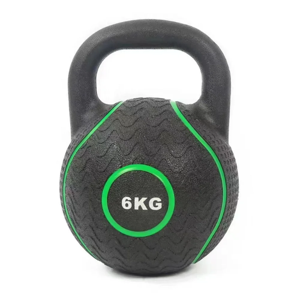 High quality Gym Fitness Black Rubber Coated Kettlebell 6LB-25LB Competition Kettlebells 3KG-12KG Cast Iron Kettle Bell
