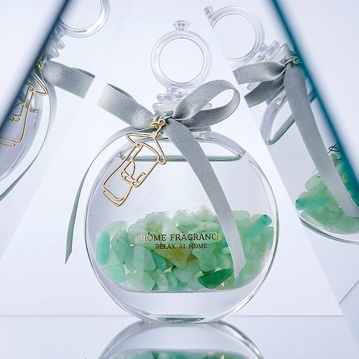 Florescence Private labels Gem Crystal Stones Scented Reed Diffusers Aromatherapy Essential Oil Diffuser For Home Decoration Car