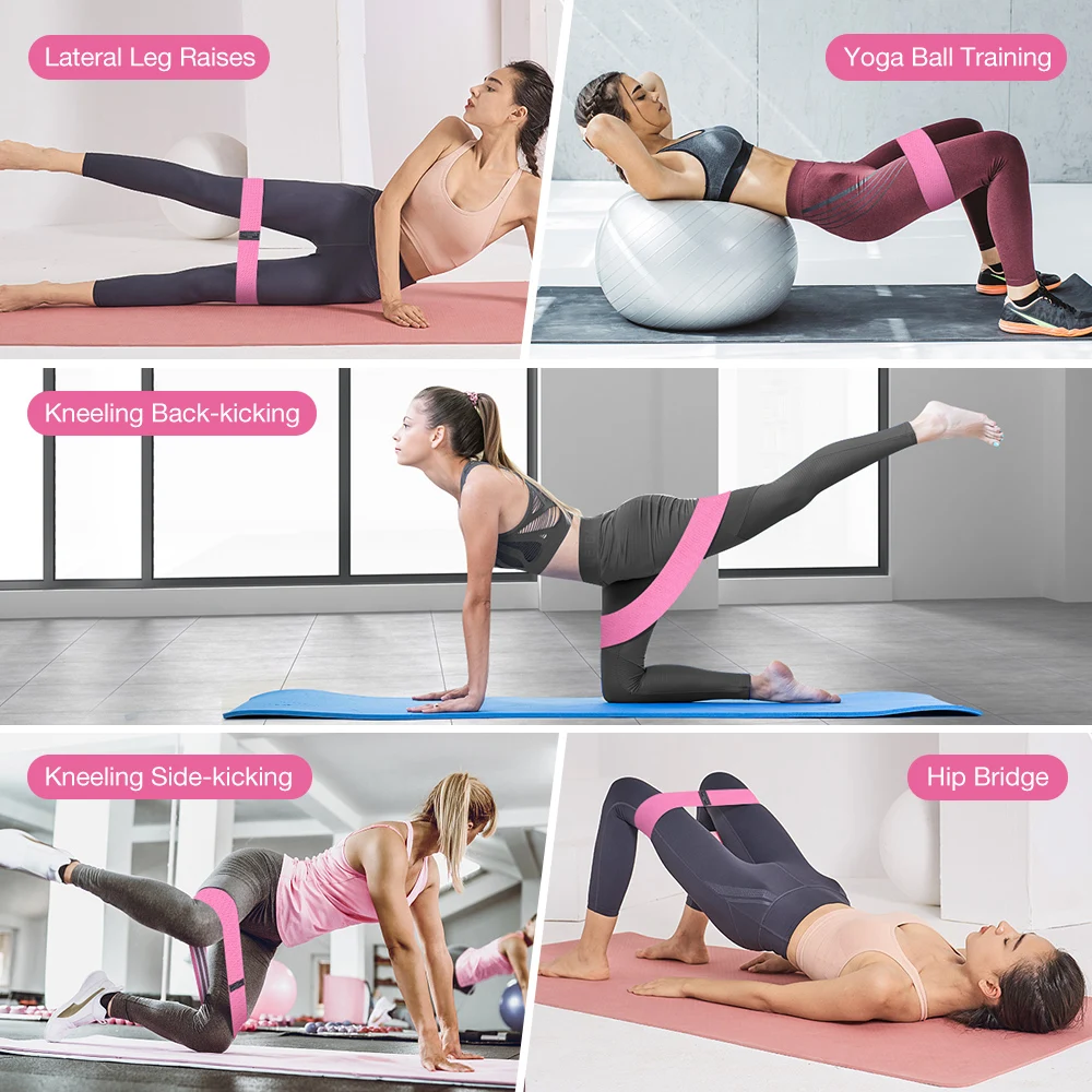 Amazon hot sale high elastic resistance band training hip high efficiency fitness non-slip tension band kit yoga elastic band