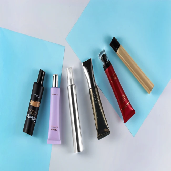 Factory Direct Sales Custom Cosmetic Plastic Empty Eye Gel Packaging Tube with Long Nozzle Lid