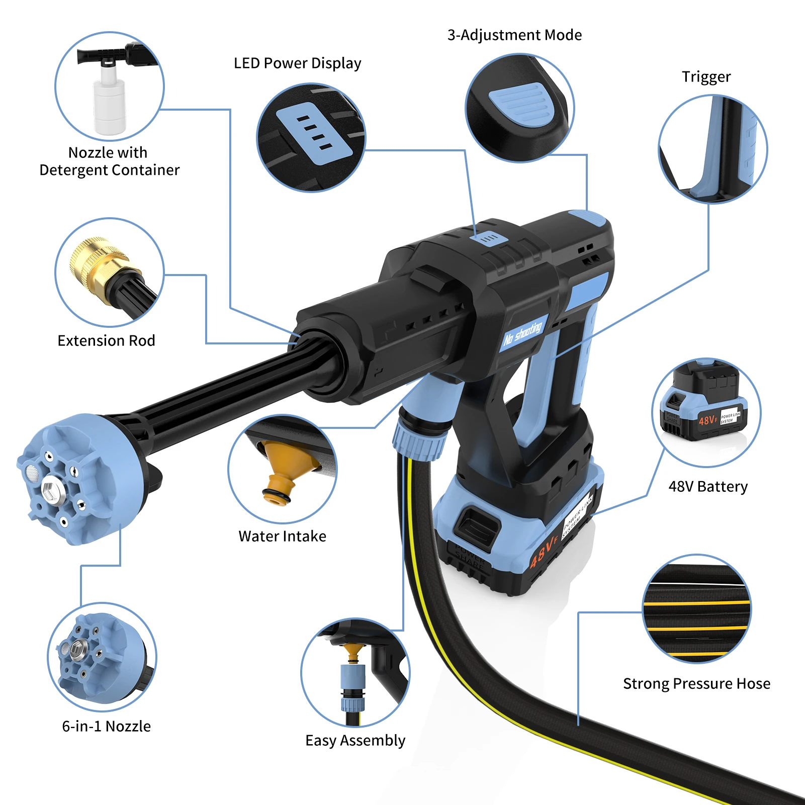 ENTE SAFETY Wireless Spray Portable Water Gun Cleaning Machine Wholesale Cordless Portable Electric Power Car Washing Machine