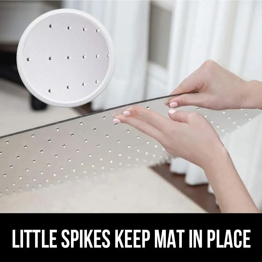 Clean Chair Mat for Carpet with Lip Studs Strong Impact Resistance Effective Grip Durable Non-Slip PVC Carpet Protector