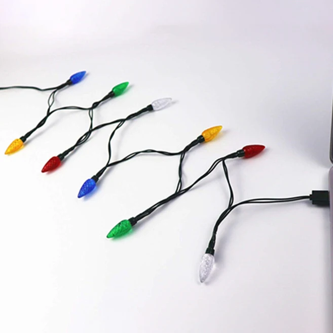 Christmas 1.4M LED usb cable 10 light micro type c rgb cable