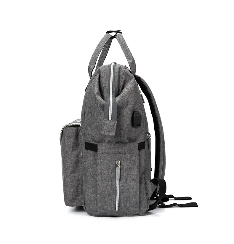 Double Shoulder Mom Bag Print 2024 Cross-border Hot Sale Multifunctional Waterproof 4 Piece Backpack Polyester 