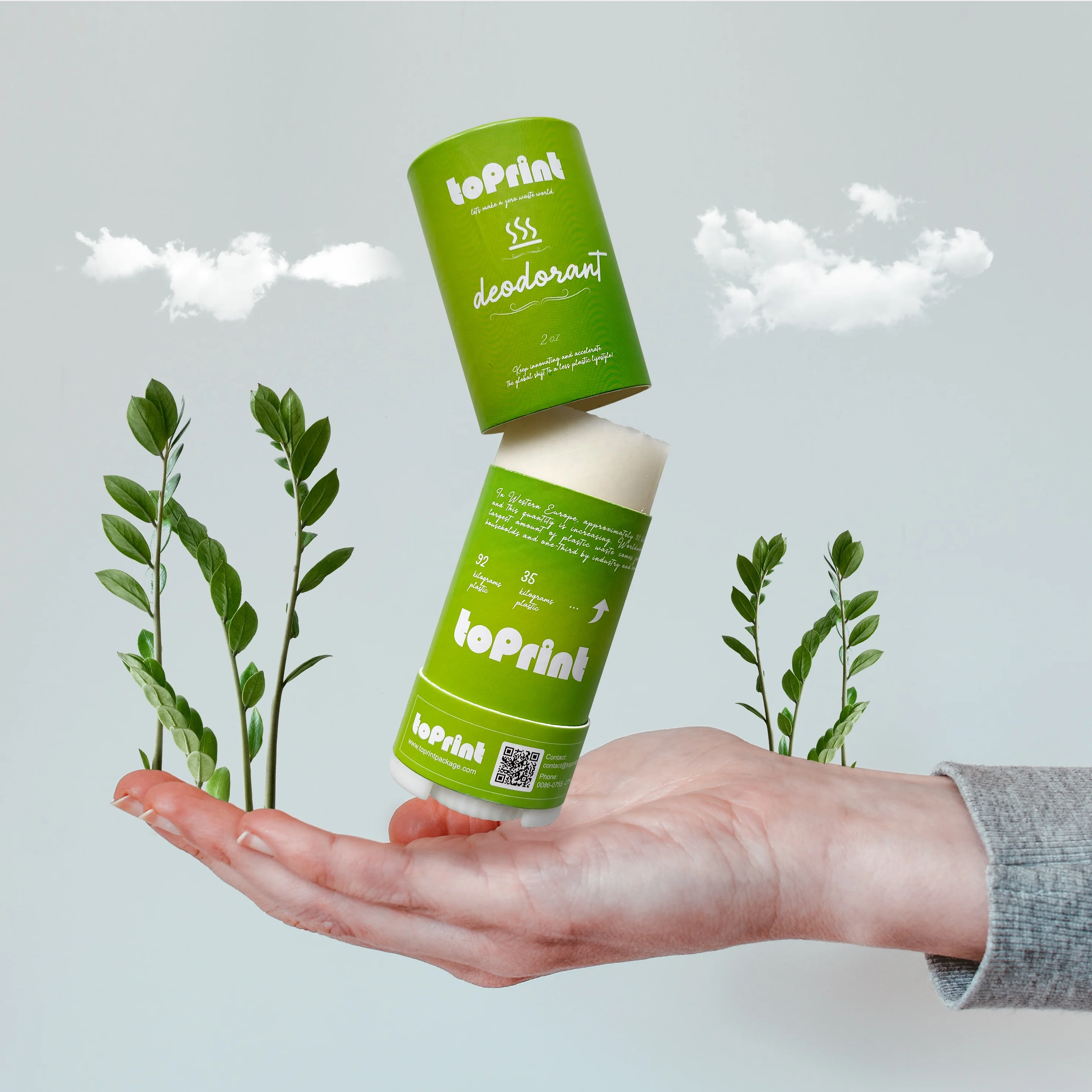 Custom Oval Sunscreen Stick Twist Up Container Eco Friendly Twist Up Tube  Biodegradable Deodorant