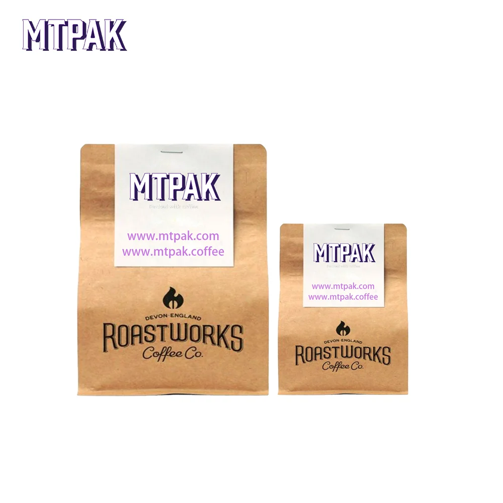 in stock wholesale custom logo eco friendly foiled paper packaging coffee bag with valve