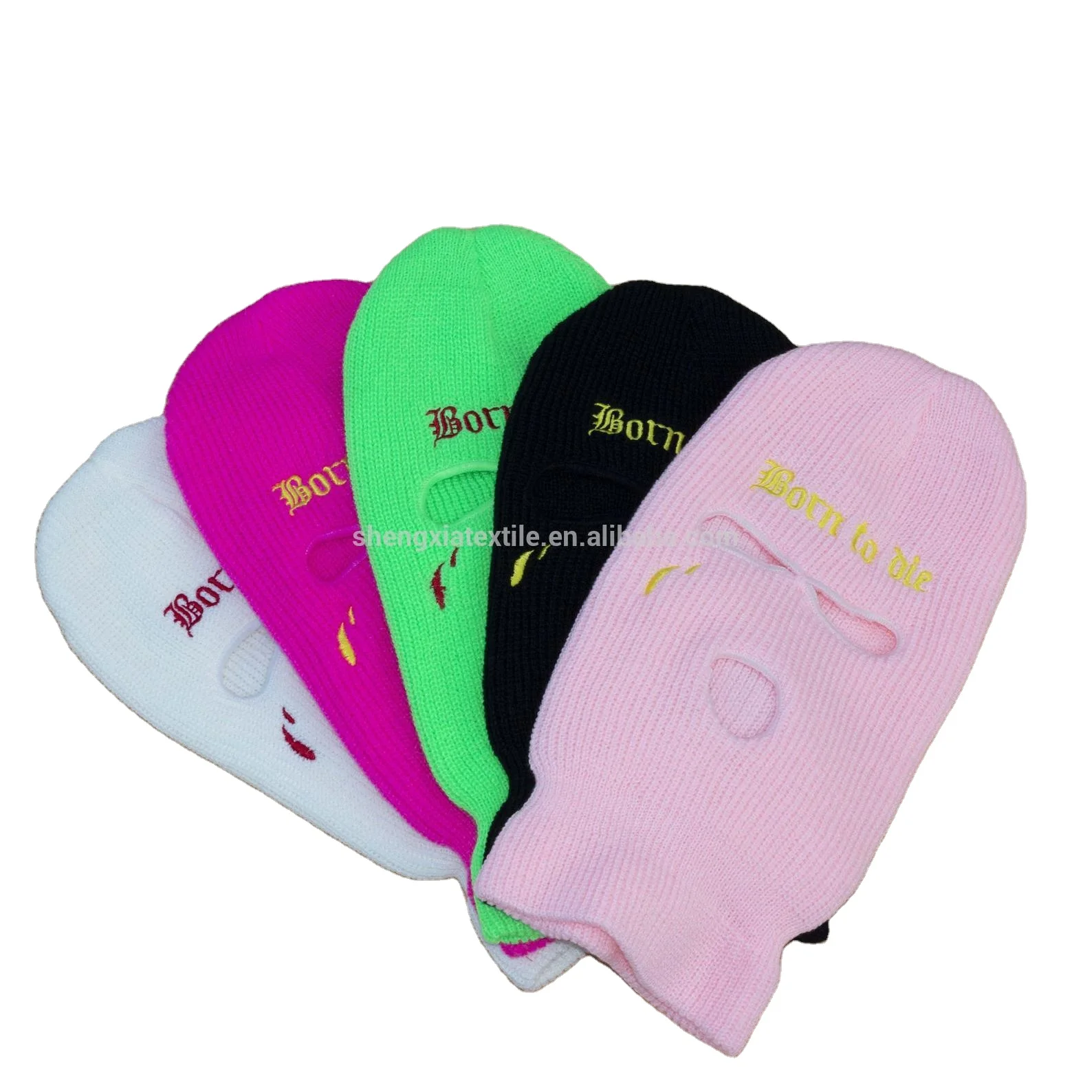 Customize Beanie Balaclava Mask Hat Woman Men Winter Masked Ski Cycling Hat With Embroidery Letters Text Name Logo Skullies