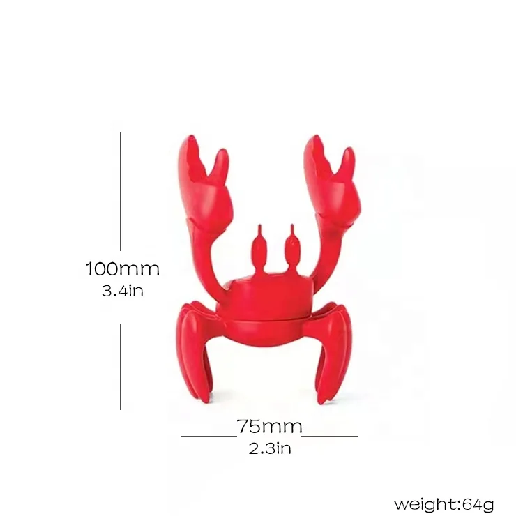 OEM/ODM Red The Crab Silicone Utensil Rest Silicone Spoon Rest Kitchen Pot Grill Utensil Holder Steam Releaser Crab Spoon Holder