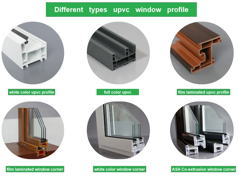 uPVC Profiles Door Panel Wood Color Profiles For Bathroom Door