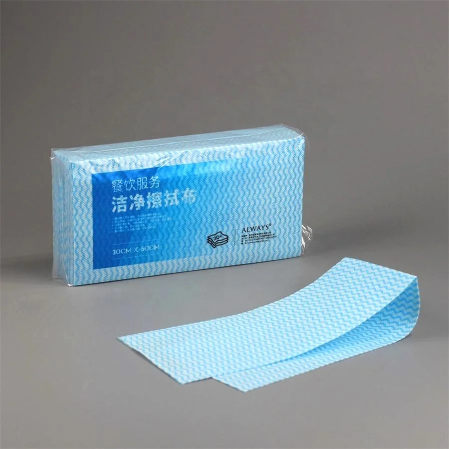 Daily use soft absorbent mesh wave printing nonwoven kitchen wiping spunlace nonwoven cleaning wipes cloths